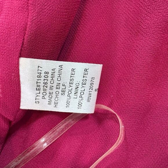 Entro Shirt Top Womens Small Feather Trimmed Spaghetti Pink Fuchsia Cami Tank - Picture 9 of 11
